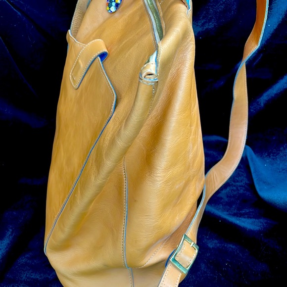 TERRIDA LEATHER LUXURY VENETIAN MURANO LARGE TRAVEL BAG / BACKPACK - Picture 3 of 15